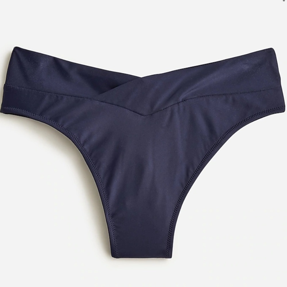 Cross-front cheeky bikini bottom | L | Navy